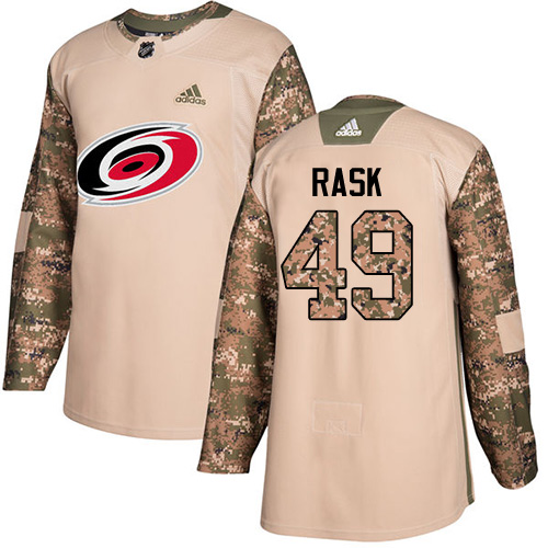Adidas Hurricanes #49 Victor Rask Camo Authentic Veterans Day Stitched NHL Jersey